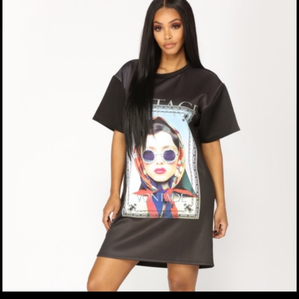 fashion Nova vintage graphic dress